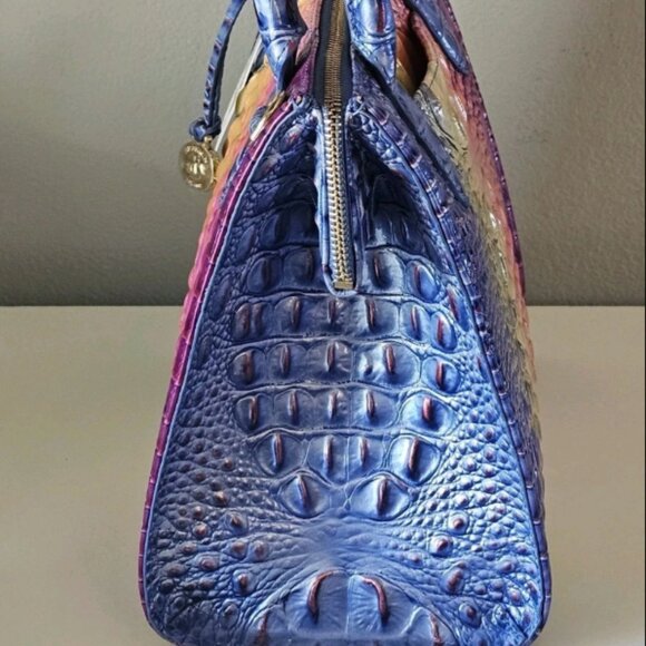 NWT Brahmin Small Caroline Satchel Magic Ombre Melbourne Leather Bag NWT - Picture 7 of 11